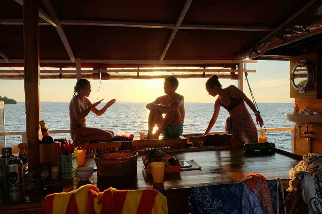 Guests at sunset